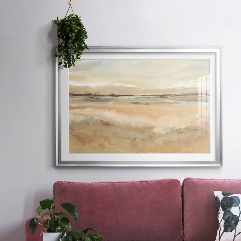 «Earth Tone Landscape II», reproduction d'art encadrée, Argent, H 27 po x l 39 po x P 1,5 po