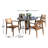 Kinsler 48" W Round 4-Person Eucalyptus Outdoor Dining Set