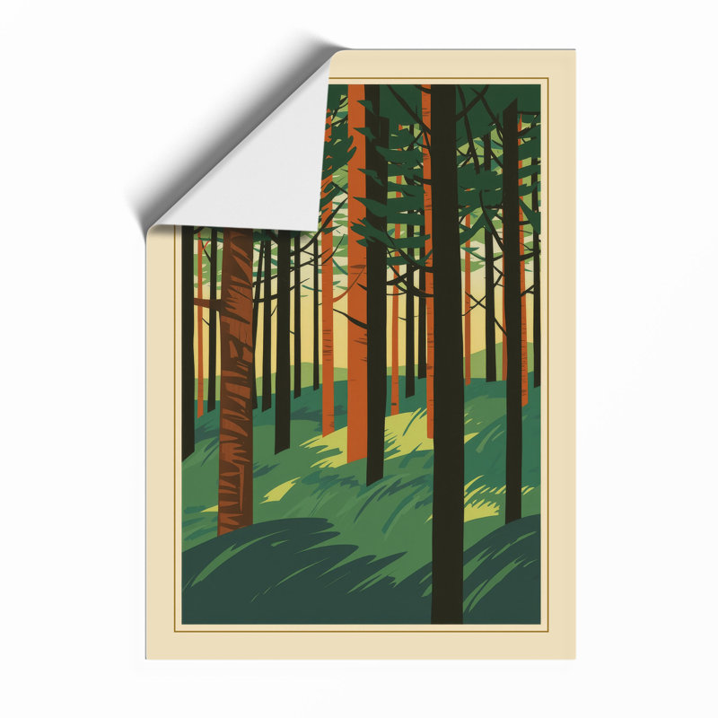 Quiet Forest Light Japandi - Framed Print, A3 - 42.0 x 29.7 cm, Unframed