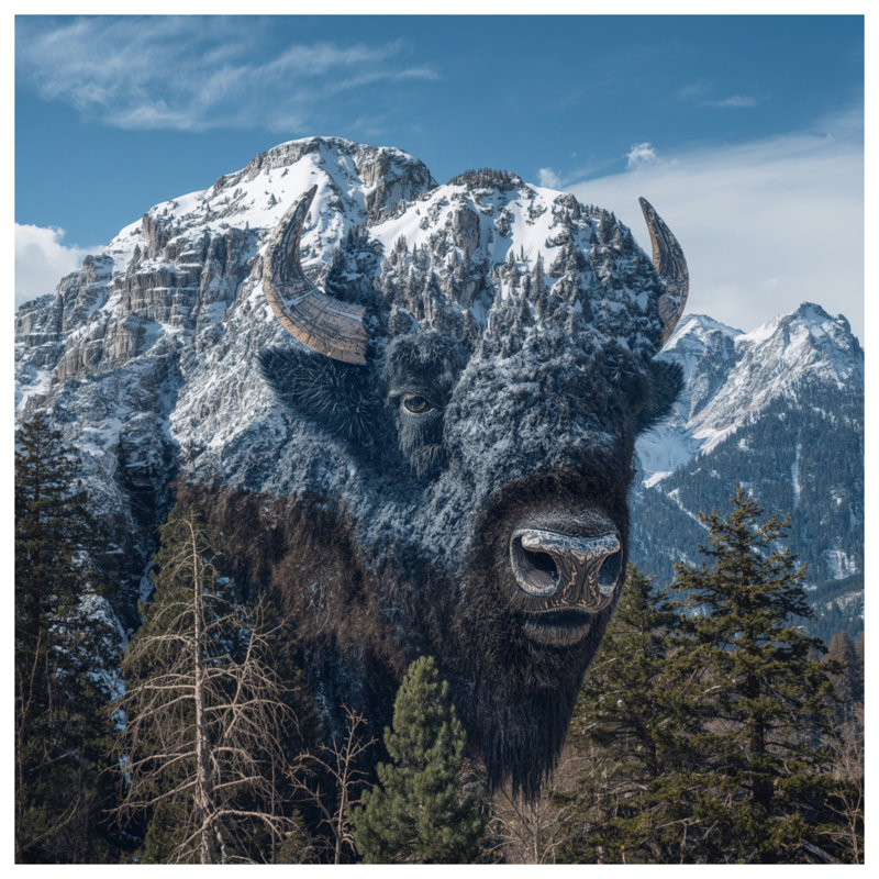 Housses de couette Mountain Bison Illusion, King