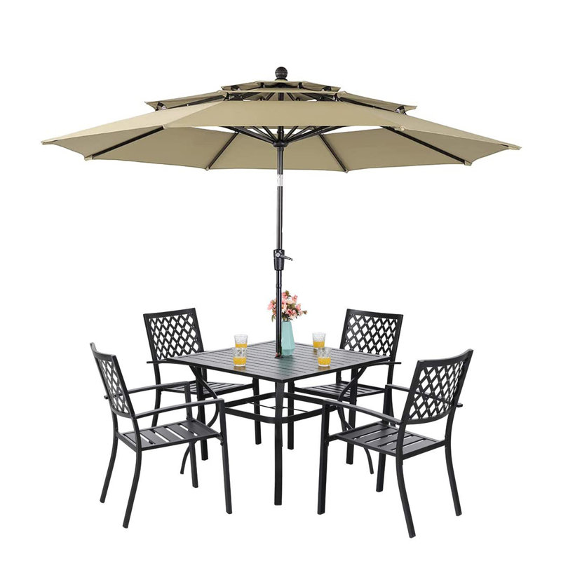 4 - Person Patio Dining Set with, Beige