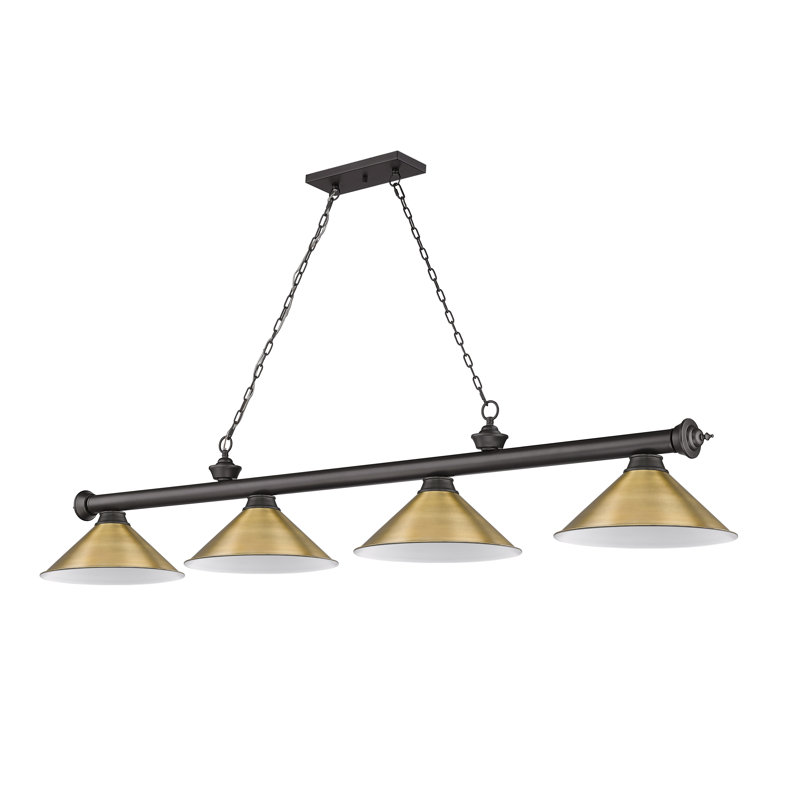 Billard 4 lumières Annaleisa, Laiton frotté, Bronze