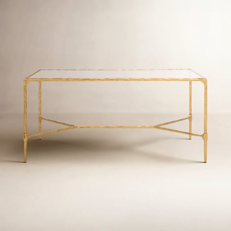 Terenna Metal And Glass Coffee Table, Brass