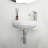 16.5X11 Inch White Ceramic Rectangle Wall Mount Bathroom Sink With Single Faucet Hole