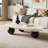 51" Oval Cream Black Brown Modern Coffee Table with Three Round Legs-1847750390-1870951463
