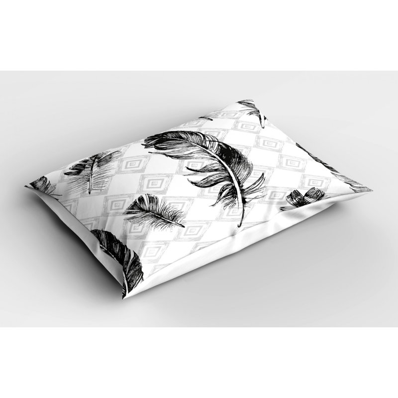Feather Polyester Geometric Sham Set, Twin
