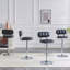 Ensemble de 2 tabourets de bar à hauteur ajustable, revêtement en cuir de polyuréthane noir avec base et repose-pieds chromés, tabourets modernes et confortables pour îlot de cuisine, bar personnel, salle de jeux et espace de pause-bureau-130094365
