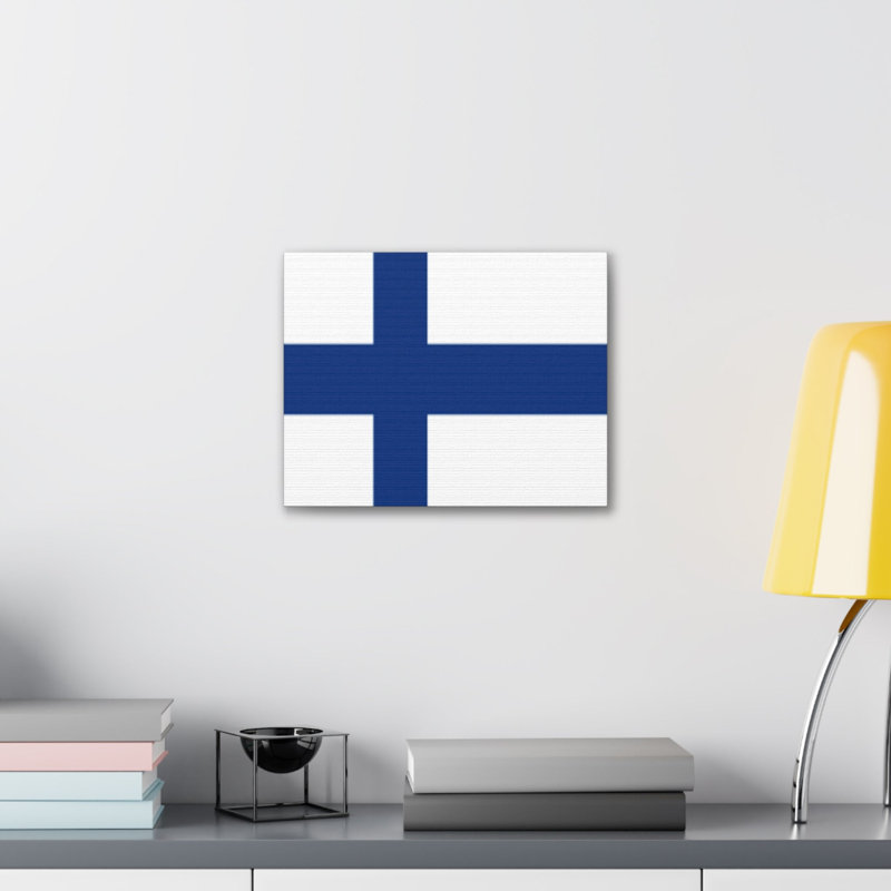 "Drapeau de la Finlande" sur toile, H 18 po x l 24 po