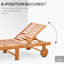 Fauteuil inclinable pliant pour la pelouse avec roues arrière, bois, couleur - Se déplace facilement sur la pelouse, le patio, la terrasse, le siège large près de la piscine, parfait pour la piscine, la plage