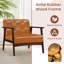 Fauteuil d'appoint capitonné moderne Mid-Century avec accoudoirs caramel-1144371011-1144371023