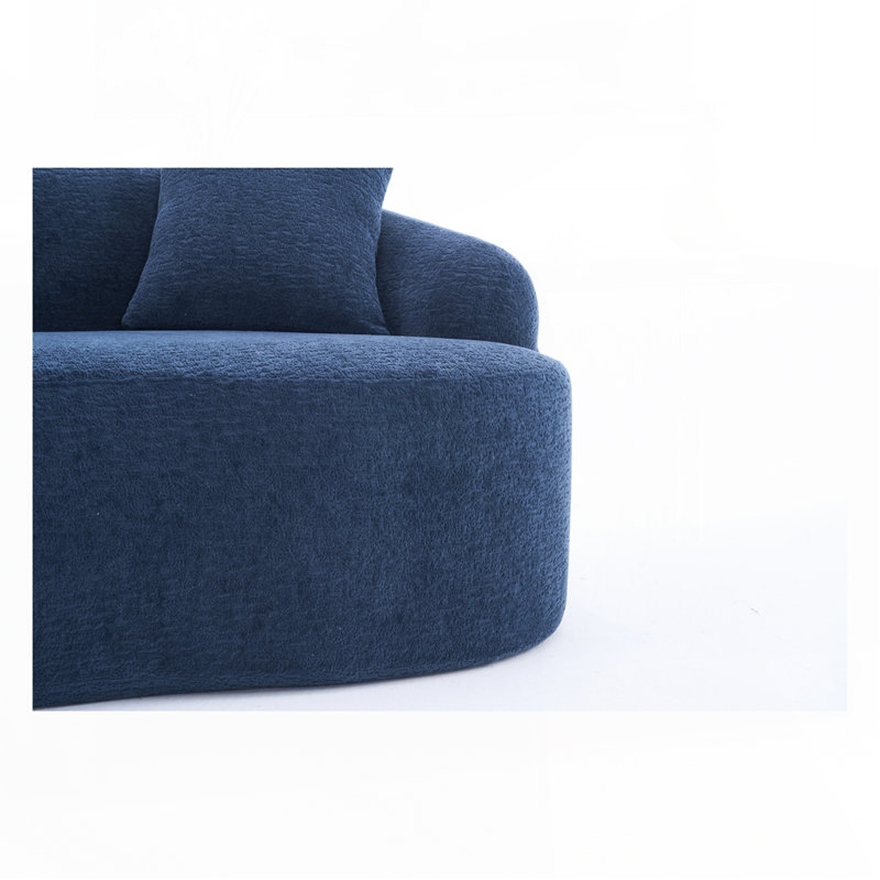 Canapé avec 4 coussins, Chenille bleu antique