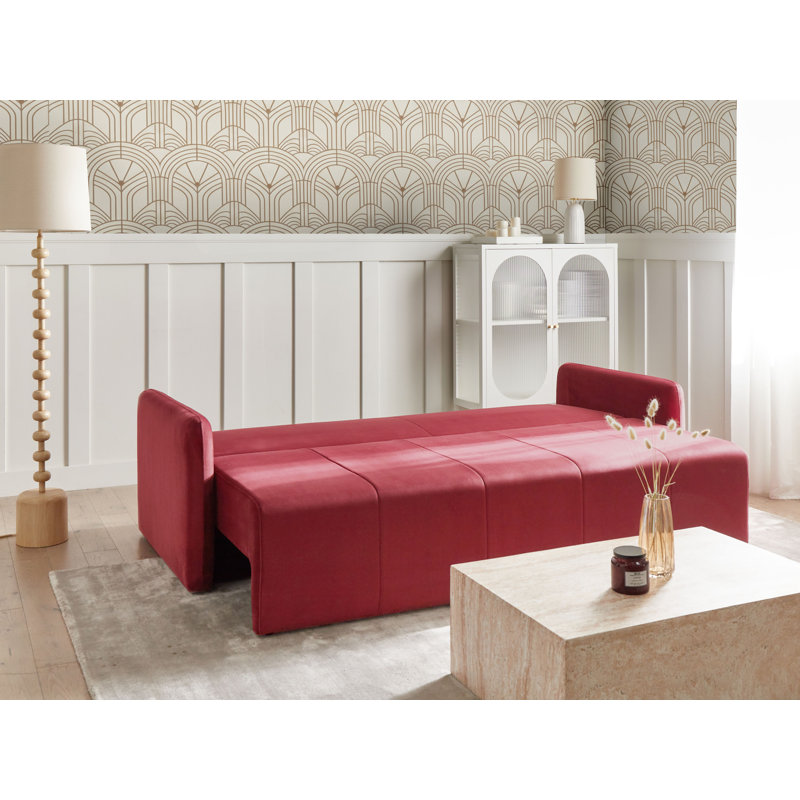 3 Seater Sofa Bed, Burgundy