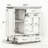 Rolling Kitchen Island Cart with Walnut Top, Storage Drawers, Cabinet, and Towel Bar for Flexible Organization.