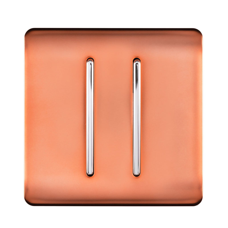 Trendi Switch 2 Gang 1 or 2 way Rocker Light Switch, Copper