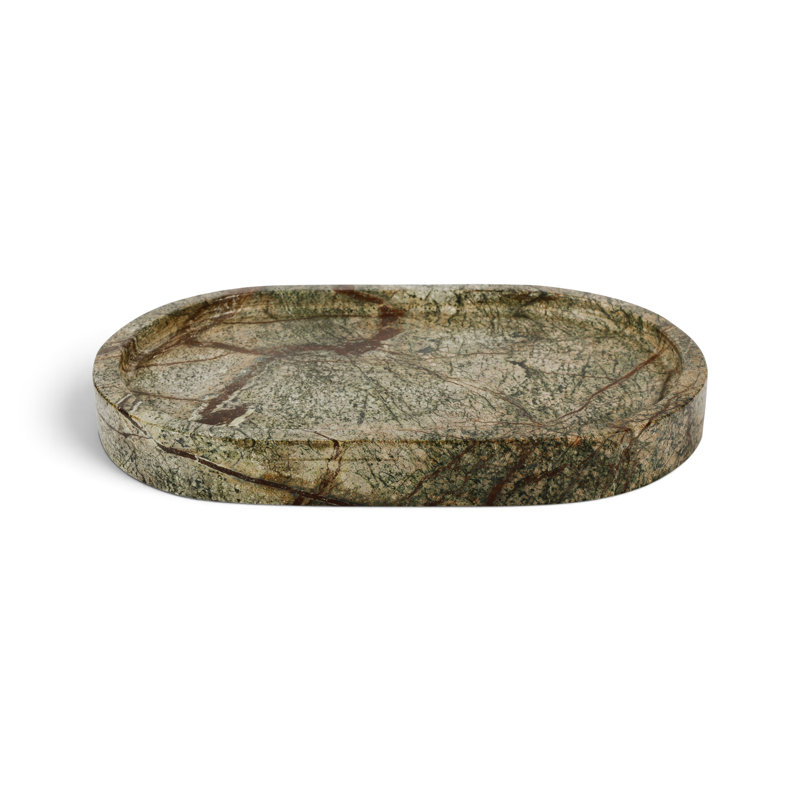 Ophelia Green Genuine Marble Tray, Green Genuine Marble