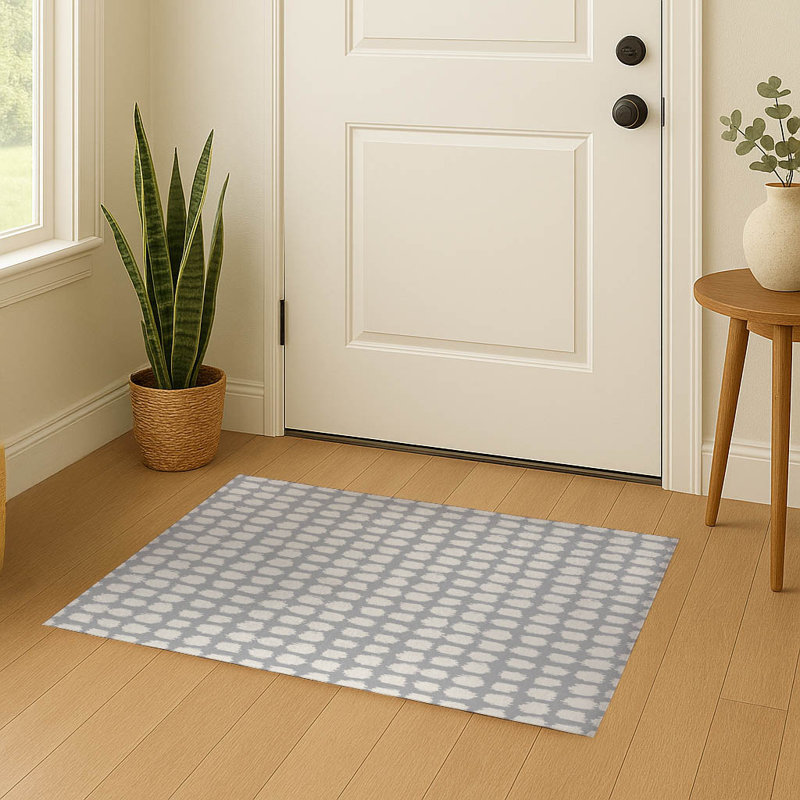 Spotted Ultra-thin Indoor Doormat, 36" W x 60" L, Gray