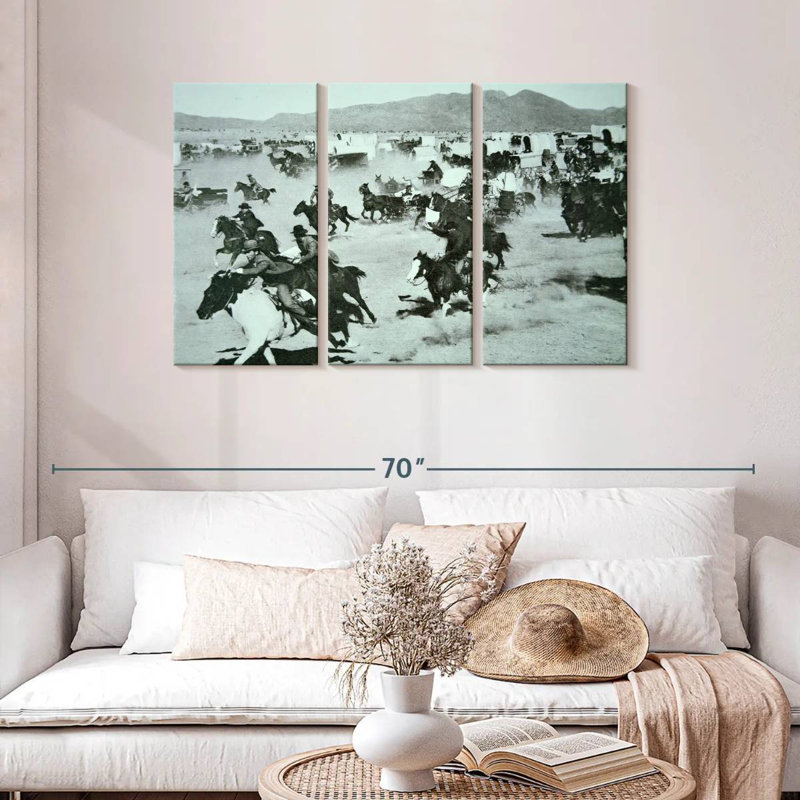Lelar Oklahoma Land Rush Of 1893, 28" H x 45" W