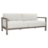 Tanah 80" Wide Outdoor Teak Patio Sofa with Cushions