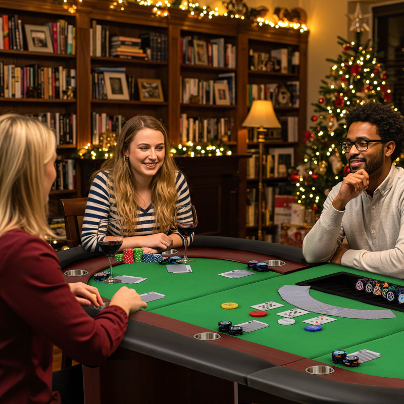 81.9" 10-Player Oval Wood Grain Poker Table