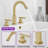Swivel Brass Made Widespread Bathroom Sink Faucet With Drain Assembly-109600889