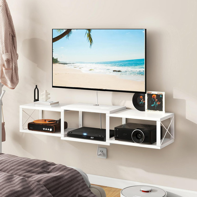 Meuble télé flottant avec prise de courant