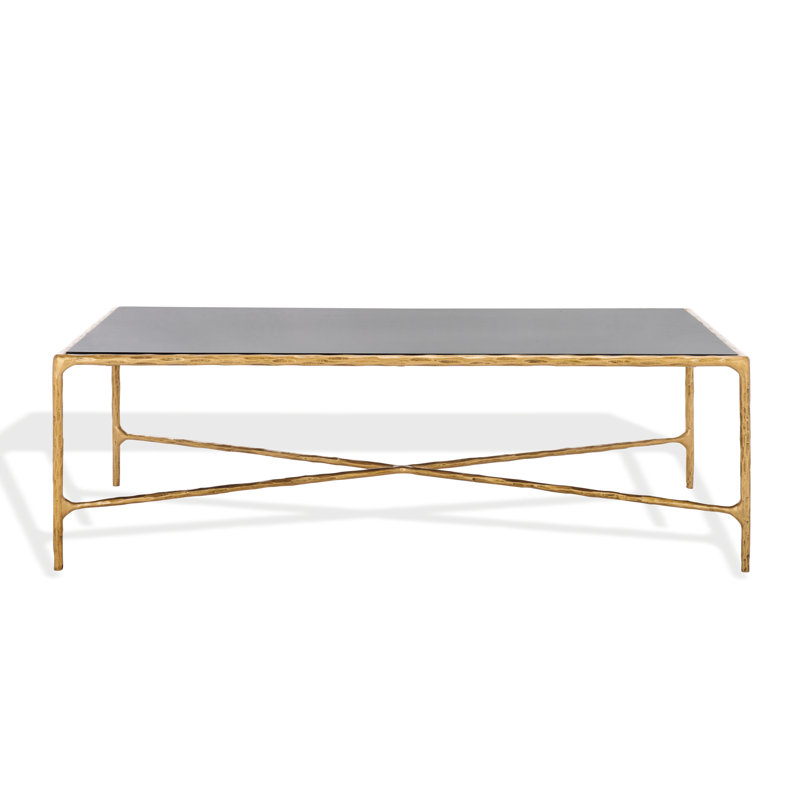 Evelynn Single Coffee Table, Brass, Black
