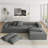 Modern Upholstered Sectional Sofa Couch Set-1595895372