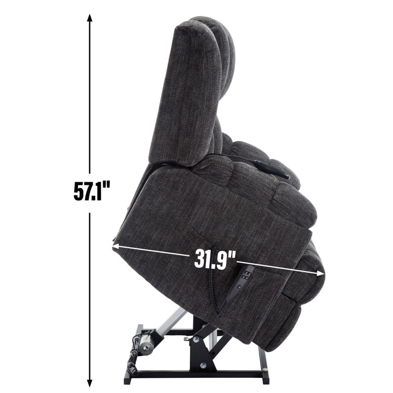Electric Power Lift Recliner Premium Fabric Modern Design Home Comfort