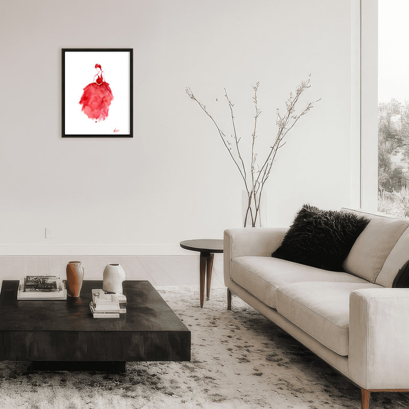 'Prima Ballerina' Framed Print Wall Art, 30" H x 24" W x 2.375" D, Framed Canvas, Black