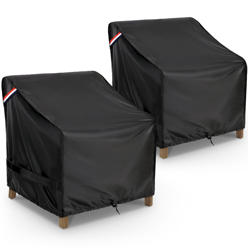 Black Waterproof Outdoor Patio Chair Covers, Set of 2 – 31.5'' W x 33.5'' D x 36'' H