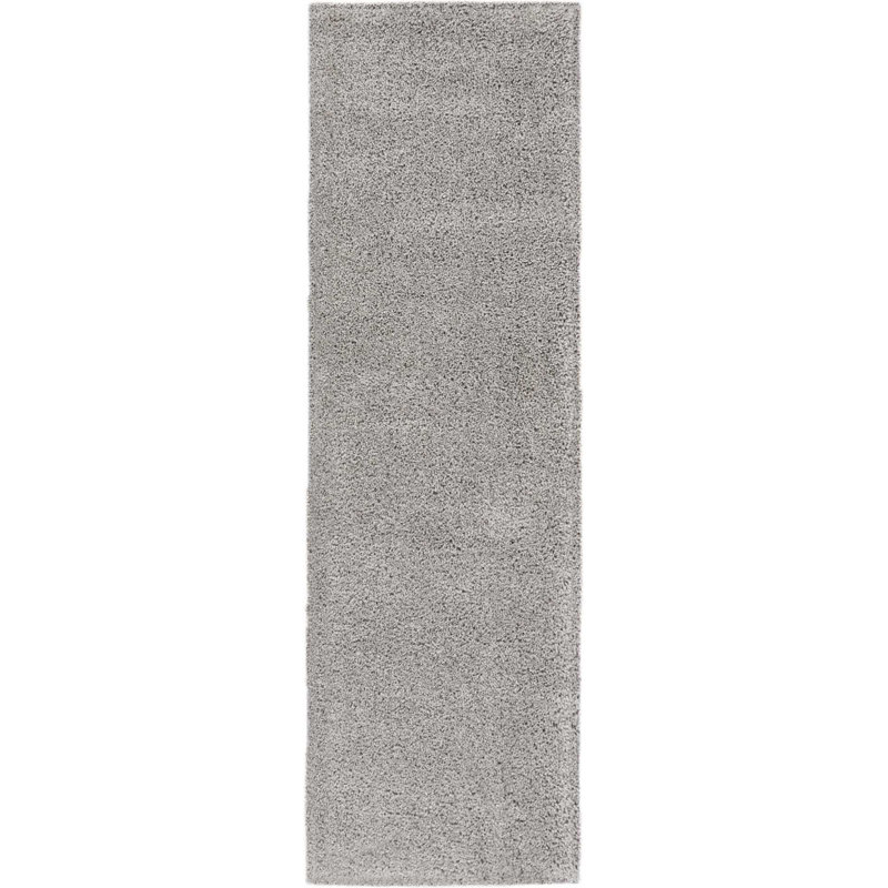 Tapis argenté à longs poils Sunny, Tapis de couloir 2 pi 2 po x 7 pi 6 po