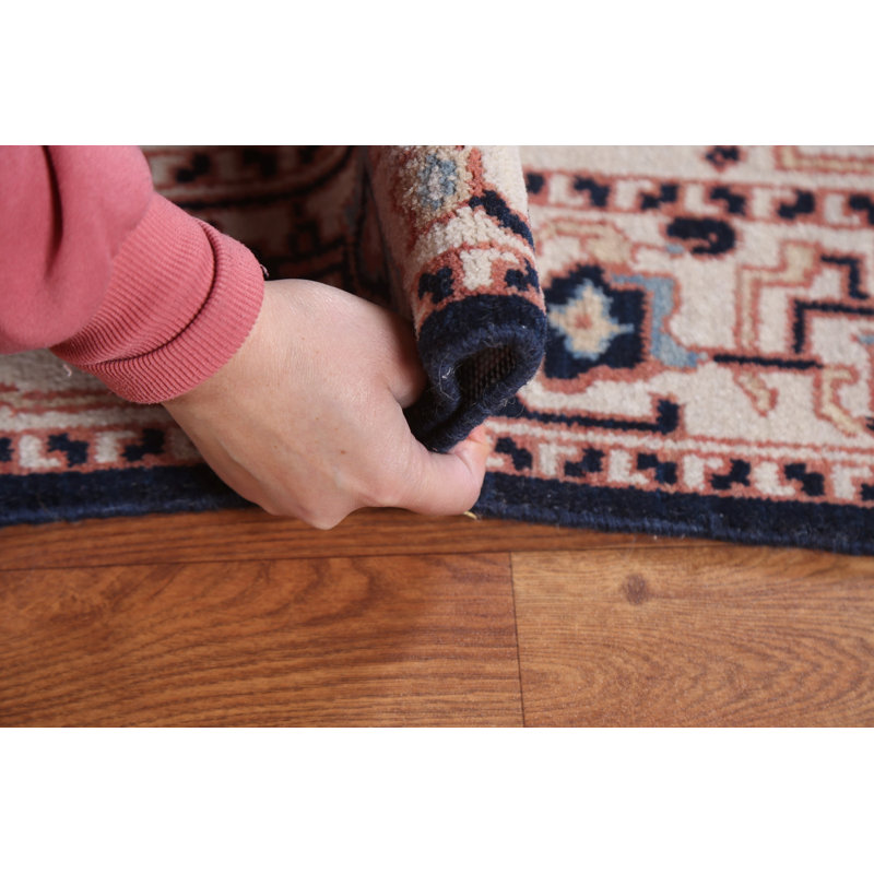 Tapis oriental géométrique en laine Heriz Serapi noué à la main 4 x 6