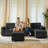 Catlin 6 - Piece Corduroy Modular Storage Sectional Sofa with Versatile Tray, Back Pillows & Organizer Bag-2104879402