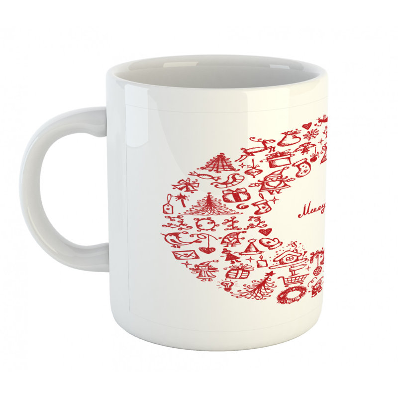 Grande tasse à café en couronne merry xmas