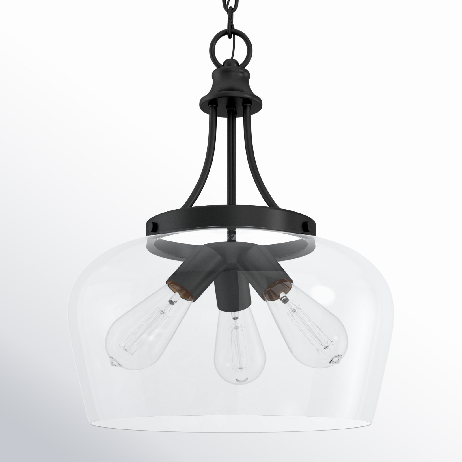 Breena 3 - Light Unique Dome Pendant, English Bronze, Clear