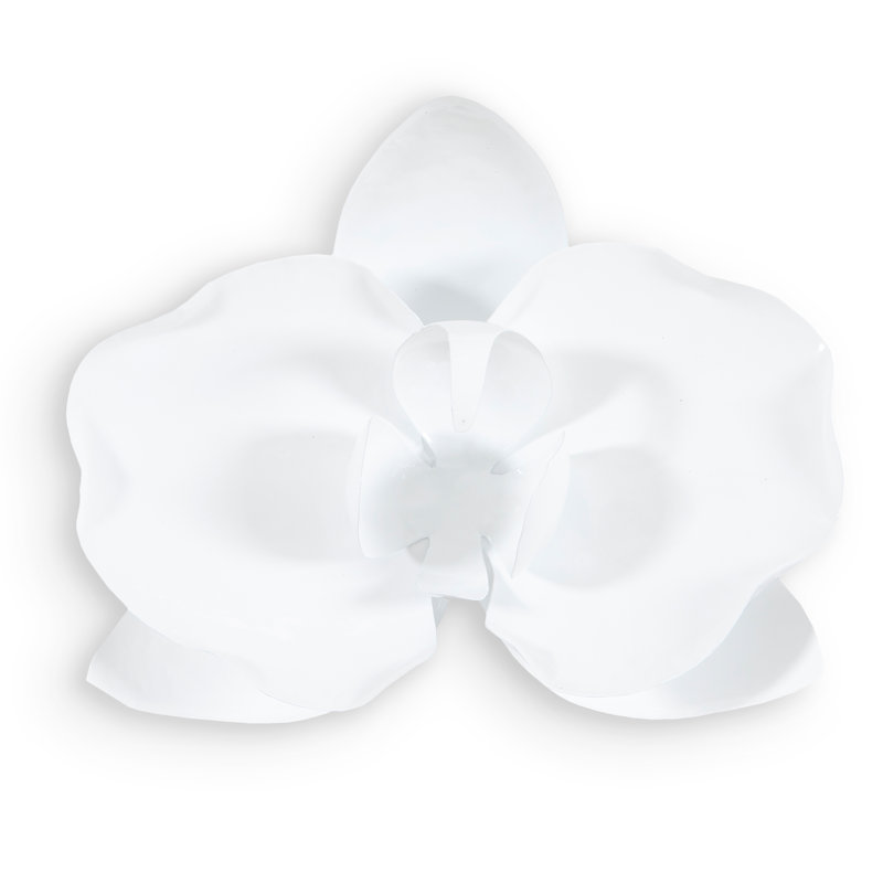 Orchid Flower Metal Wall Décor, White