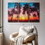 «Silhouette Tropical Sunset» sur toile-1010259192