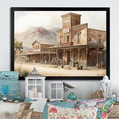 Large Wild West Arizona Town V - Graphic Art on Canvas