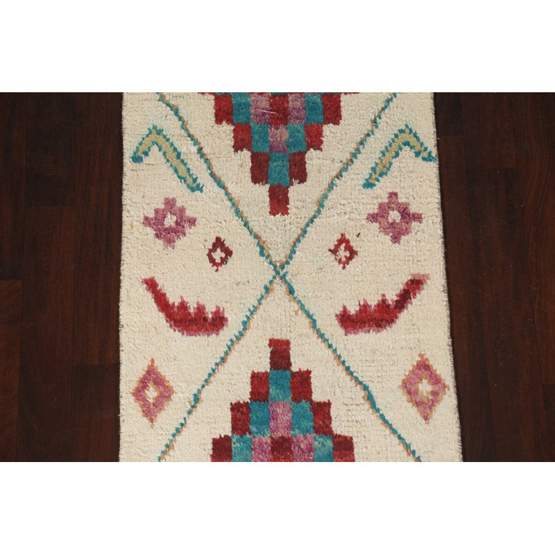 One-of-a-Kind 2'8" x 8'6" New Age Runner Wool Area Rug in Ivory