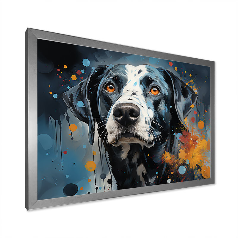 «Dalmatian Dream IV», reproduction sur toile, Cadre de coin argenté fermé, H 16 po x l 32 po x P 1 po