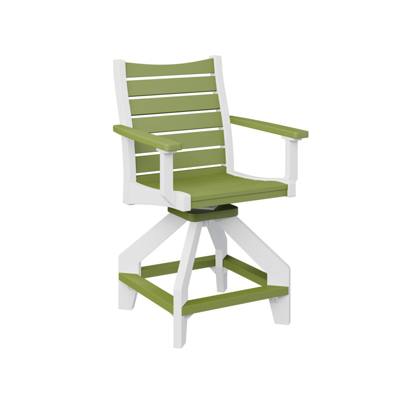 Fauteuil de comptoir pivotant Berlin Green, Vert kiwi, 22.5"