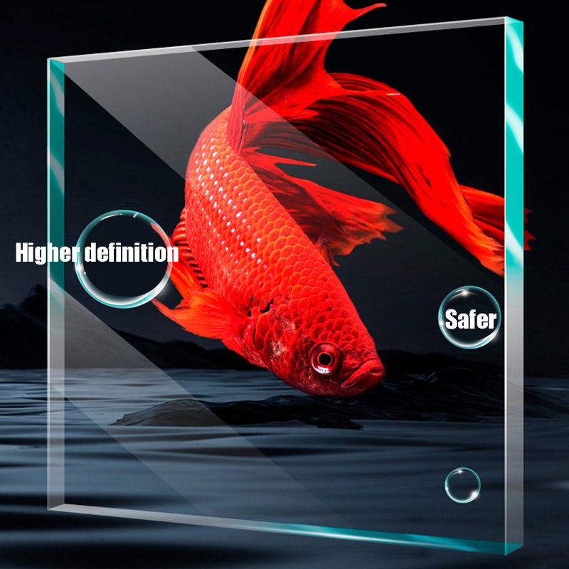 Aquarium sans cadre carré en verre sans cadre avec barre supérieure, 31,7 gallons (H 55,12 po x l 15,75 po x P 15,75 po, Noir