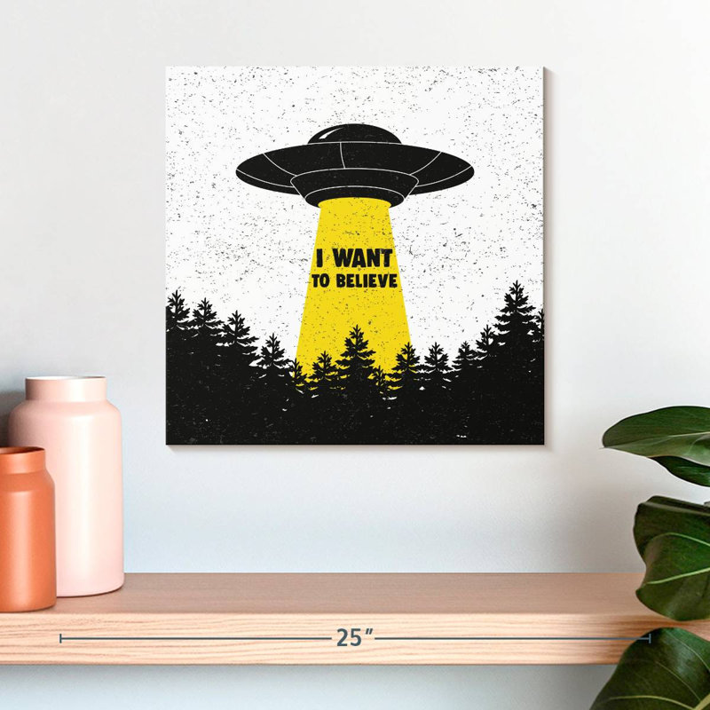 Kelan I Want To Believe UFO, H 16 po x l 16 po