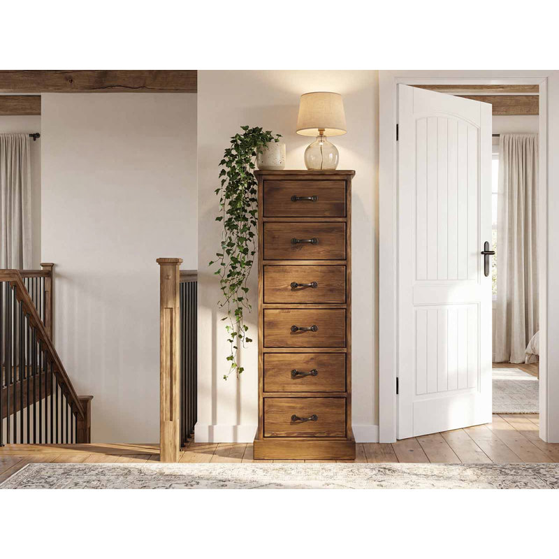 Broussard Solid Wood 50cm W 6 - Drawer Chest of Drawers