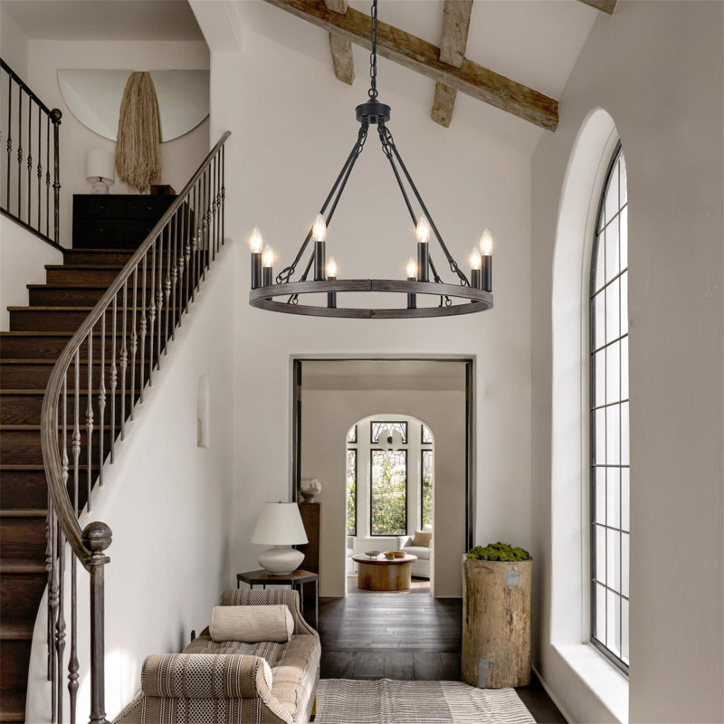 Haben Chandelier, Matte Black/Brown