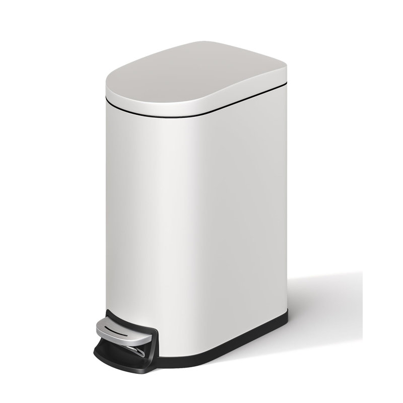 Stainless Steel Recycling Bin, White