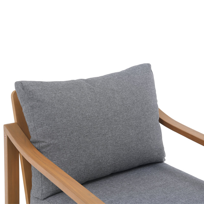  Chaise d'extérieur avec coussins Vanover, Gris