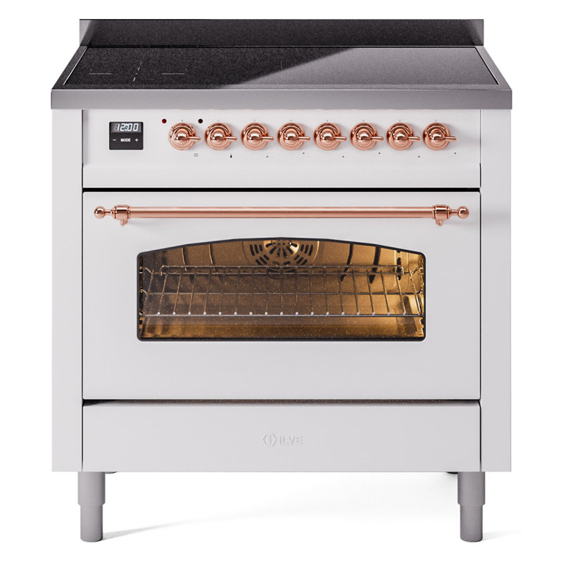 ILVE Nostalgie II 36 in Induction Range, White/Copper