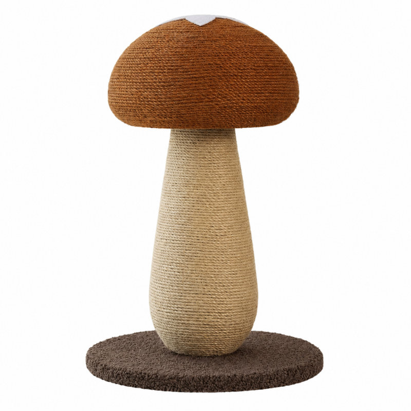 Grattoir en forme de champignon pour chat, tour autoportante en forme de champignon avec surface de corde durable et base stable pour chats d'intérieur