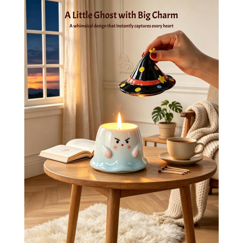 Woodsy Novelty Candle with Solid Wood Holder